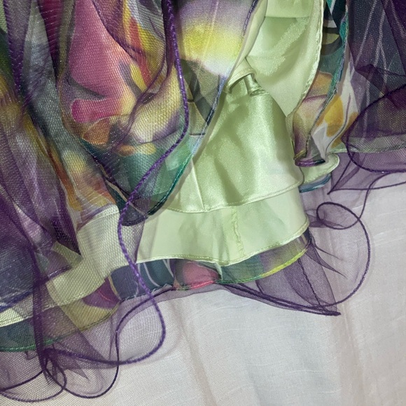 Cinderella Beaded Butterfly Print Party Dress Size 14 Tulle Skirt Fairycore - Picture 5 of 9